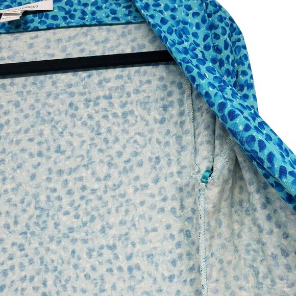 Diane von Furstenberg Julian Two Teal Blue Dot Wrap Dress Career Work Classic 6 - Picture 12 of 14